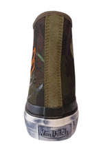 Military-style high-top canvas shoe with embroidered patch - Image n°5