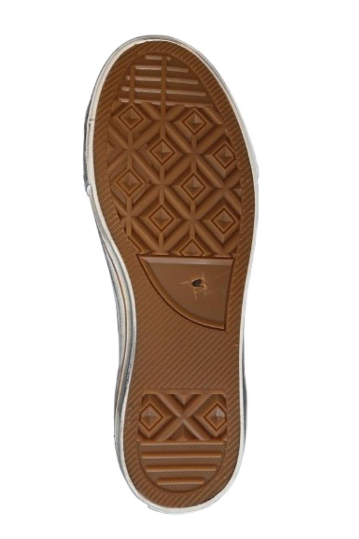 Brown high-top canvas sneaker with metallic stars - Image n°5