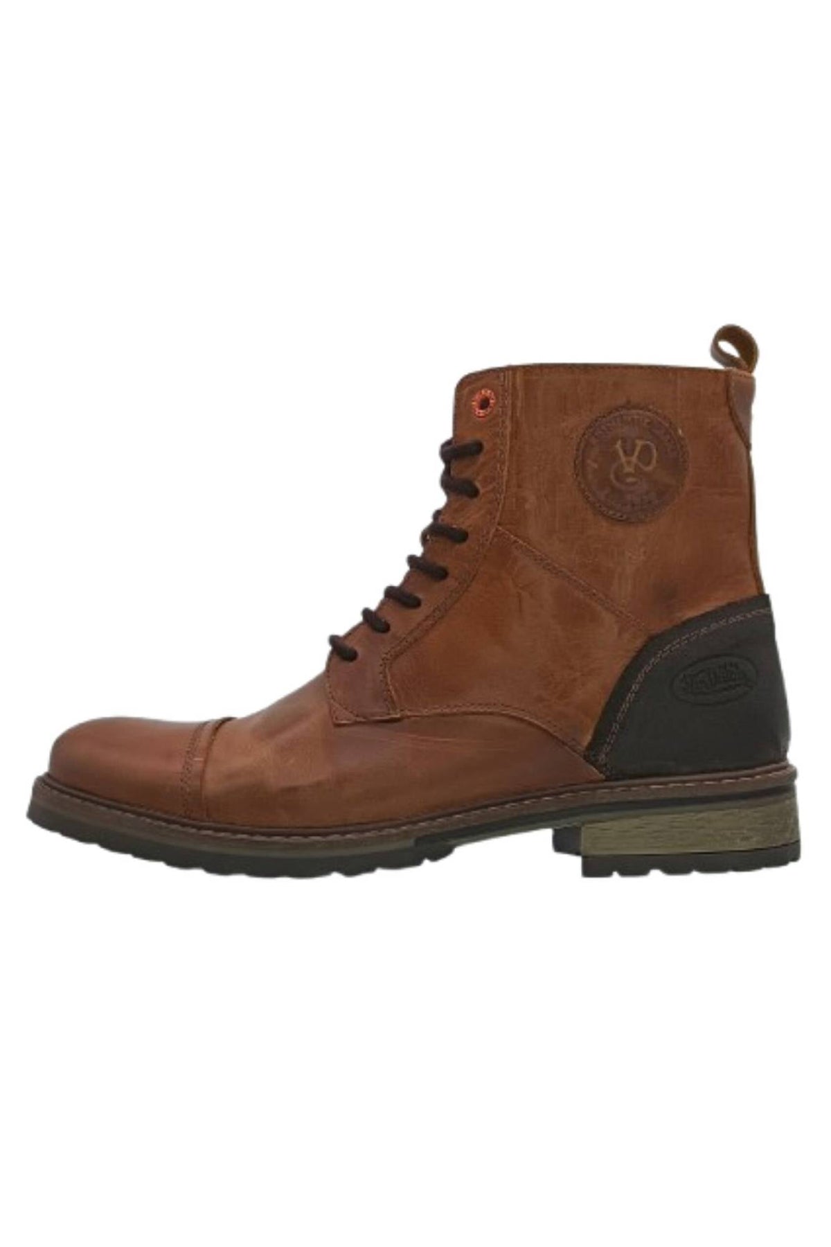 Brown cowhide leather boots - Image n°1