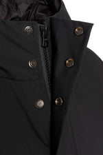 Black mid-length 2-in-1 nylon parka - Image n°10