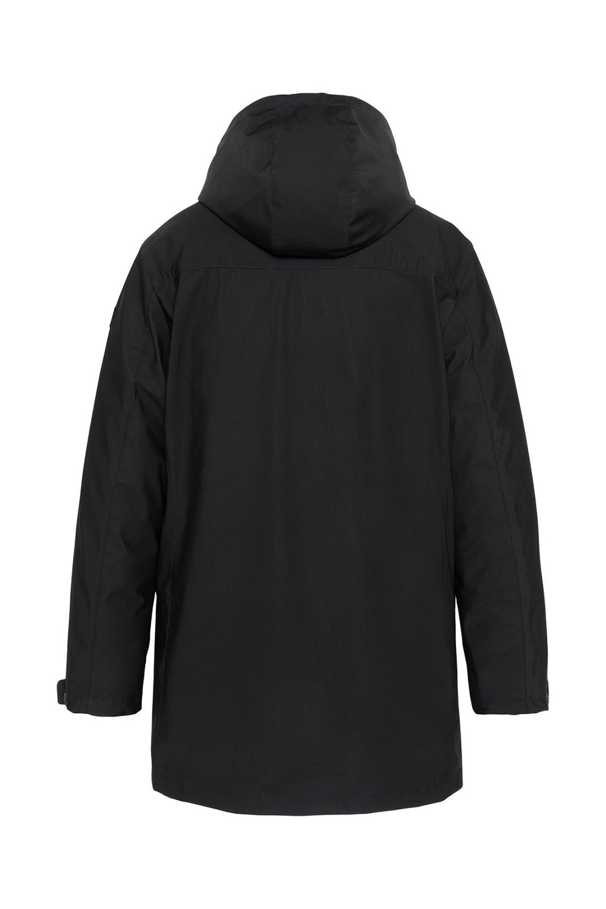 Black mid-length 2-in-1 nylon parka - Image n°6