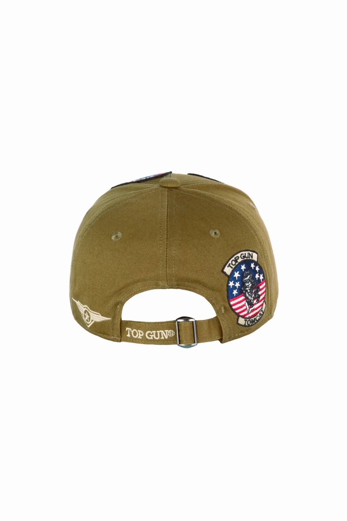 Olive cotton cap with embroidered patches - Image n°4