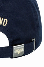 Navy blue cotton cap with embroidered patch - Image n°4