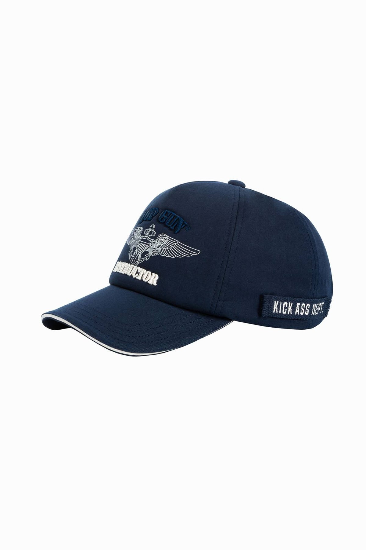 Navy blue cotton cap with embroidered logo - Image n°2