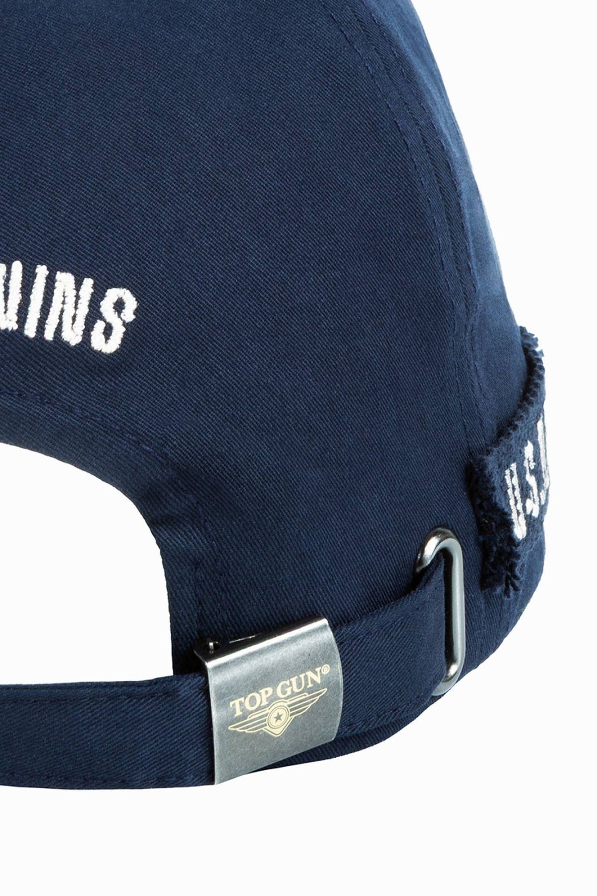 Navy blue cotton cap with embroidered logo - Image n°10