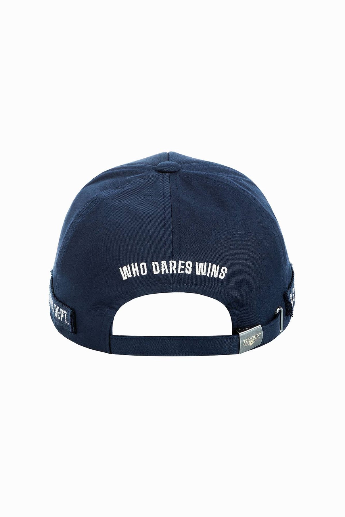 Navy blue cotton cap with embroidered logo - Image n°4