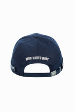 Navy blue cotton cap with embroidered logo - Image n°4