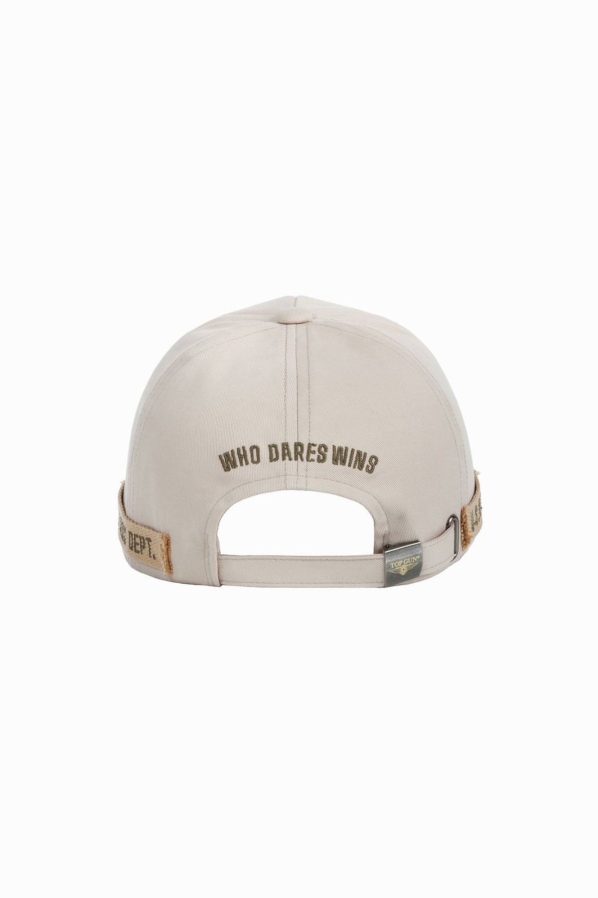 Beige cotton cap with embroidered logo - Image n°3