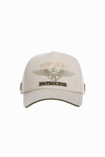 Beige cotton cap with embroidered logo - Image n°1