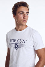 White textile T-shirt with gray logo - Image n°3