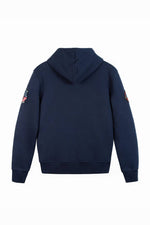 Navy cotton sweater with embroidered patches - Image n°3