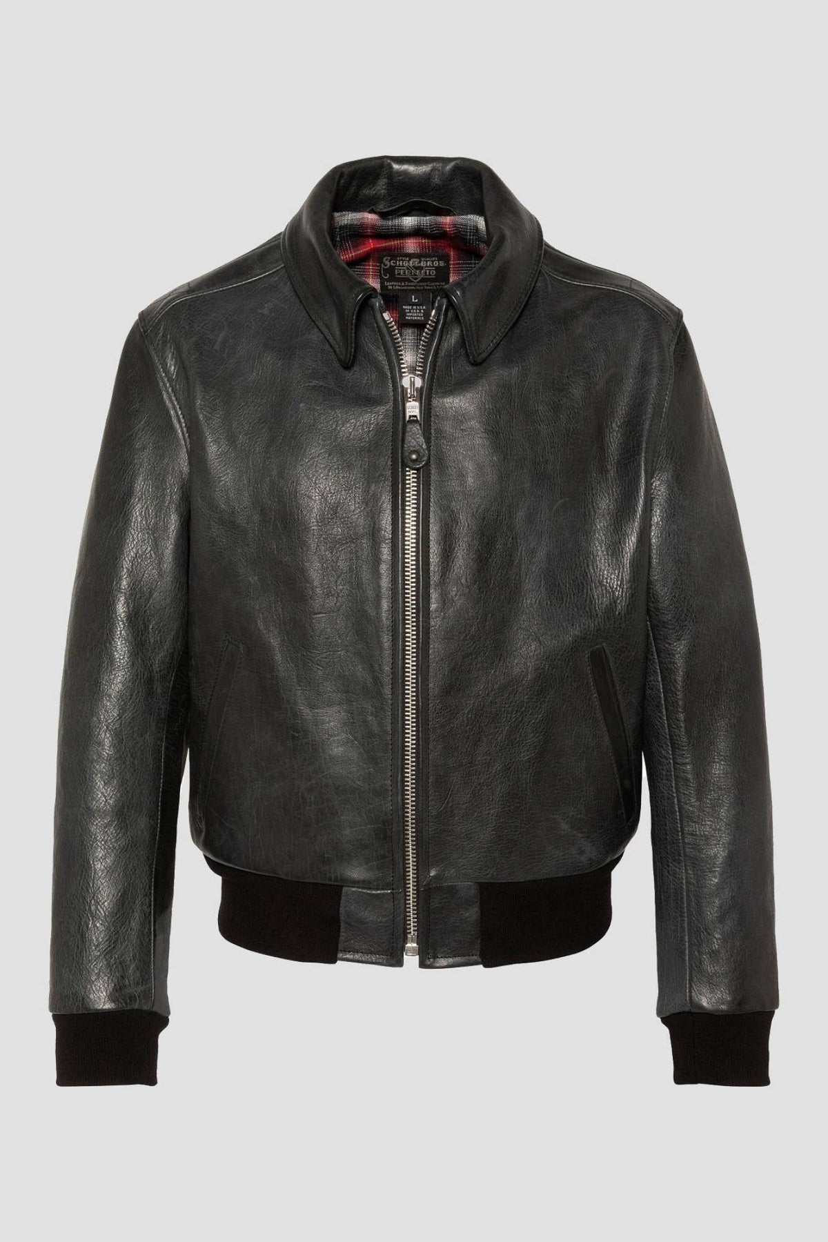 Black horsehide leather “Asbury Park” bomber jacket - Image n°2