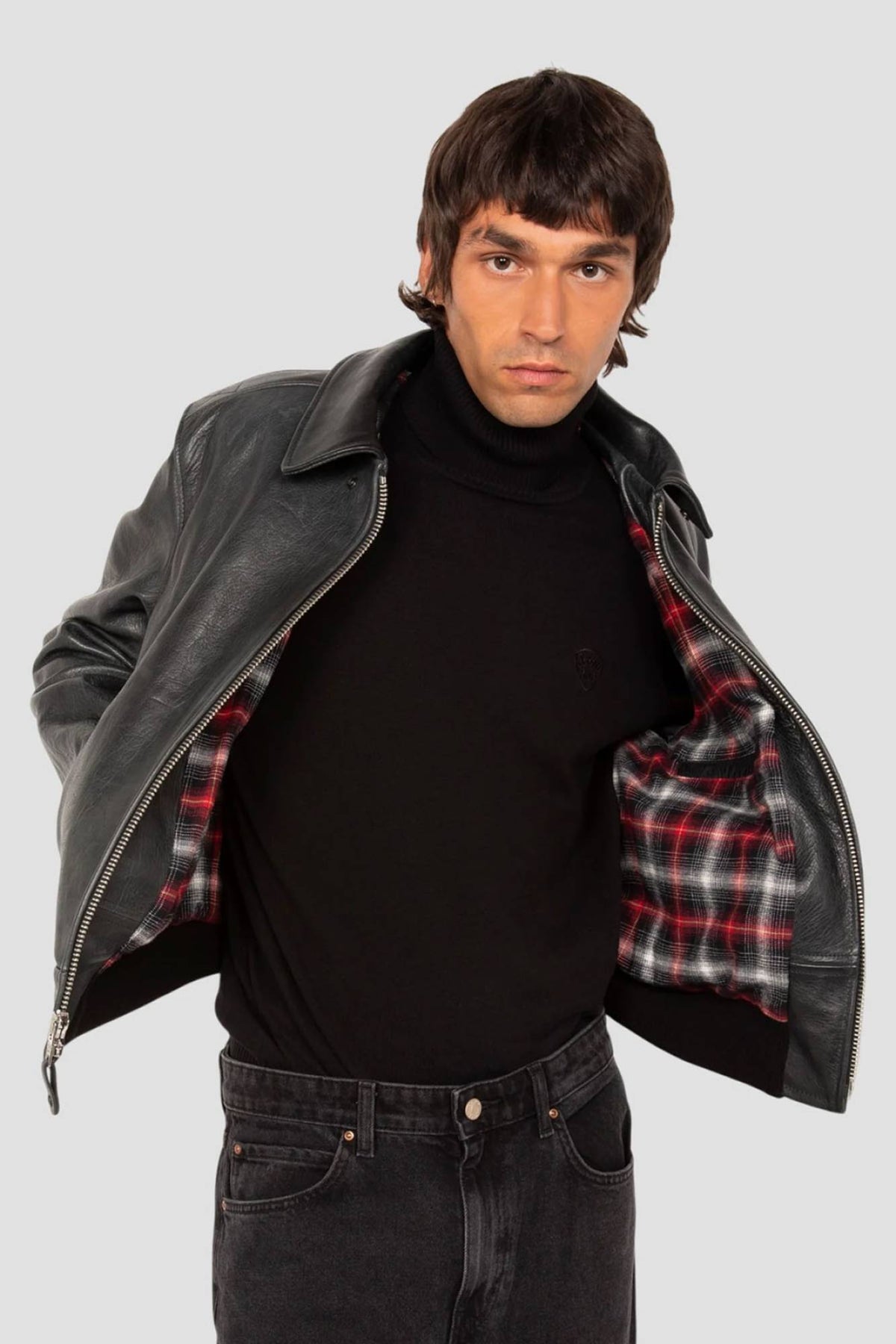 Black horsehide leather “Asbury Park” bomber jacket - Image n°6