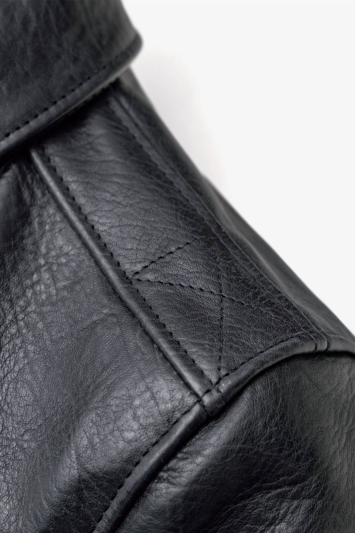 Black horsehide leather “Asbury Park” bomber jacket - Image n°4
