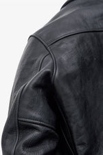 Black horsehide leather “Asbury Park” bomber jacket - Image n°10