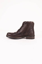 Men's chestnut cowhide leather boots - Image n°4