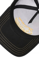 Black mesh cap with yellow and white embroidery - Image n°4