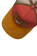 Tricolor mesh cap with cowboy skull illustration badge - Image n°3