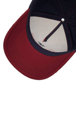 Blue, white and red trucker cap with embroidered retro racing illustration - Image n°5