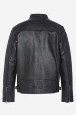Cowhide leather and café racer style in Schott's LC940D biker jacket. - Image n°6