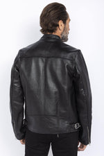 Cowhide leather and café racer style in Schott's LC940D biker jacket. - Image n°2