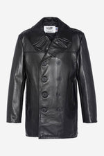 Schott's naval pea coat in robust cowhide, built for enduring style. - Image n°10