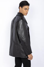 Schott's naval pea coat in robust cowhide, built for enduring style. - Image n°7