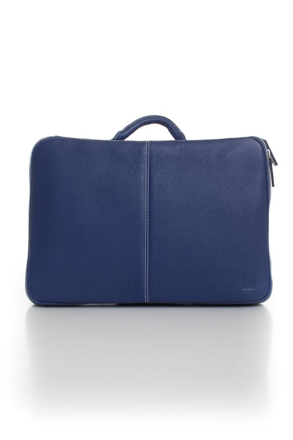 Aiglon Leather Laptop Bag for Men Blue - Image n°1