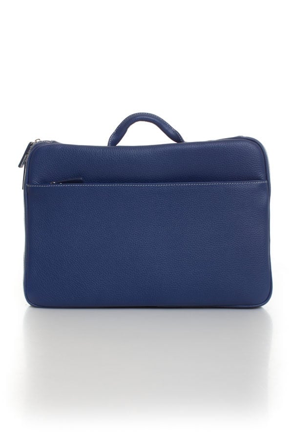 Aiglon Leather Laptop Bag for Men Blue - Image n°2