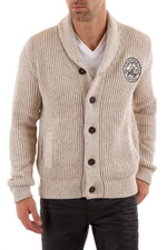 Kaporal cotton cardigan in beige for Men - Image n°1