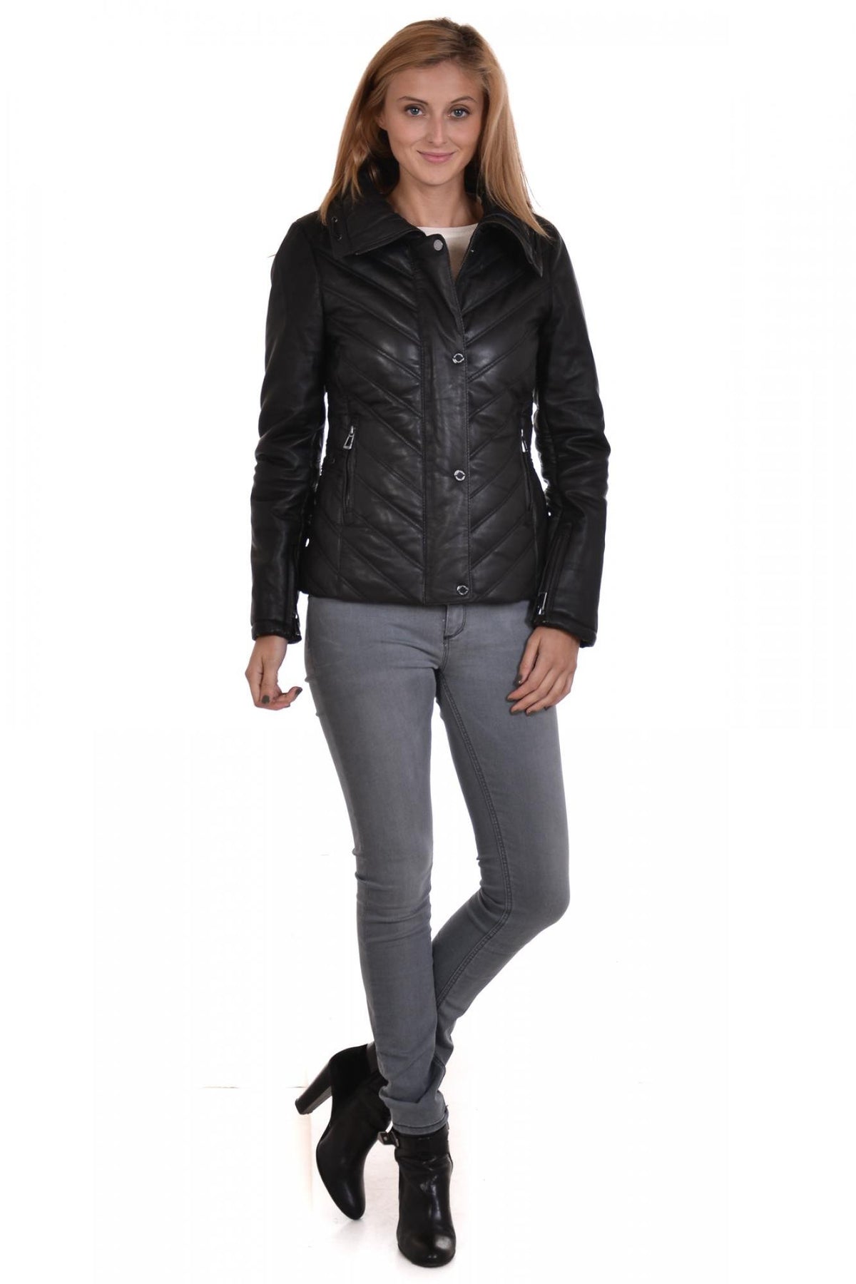 Rose Garden women's lambskin jacket - Image n°2