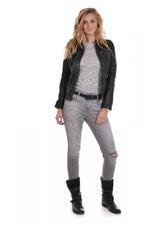 Black lambskin leather jacket - Image n°2