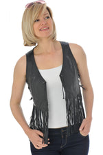 Fringed sleeveless vest - Image n°1