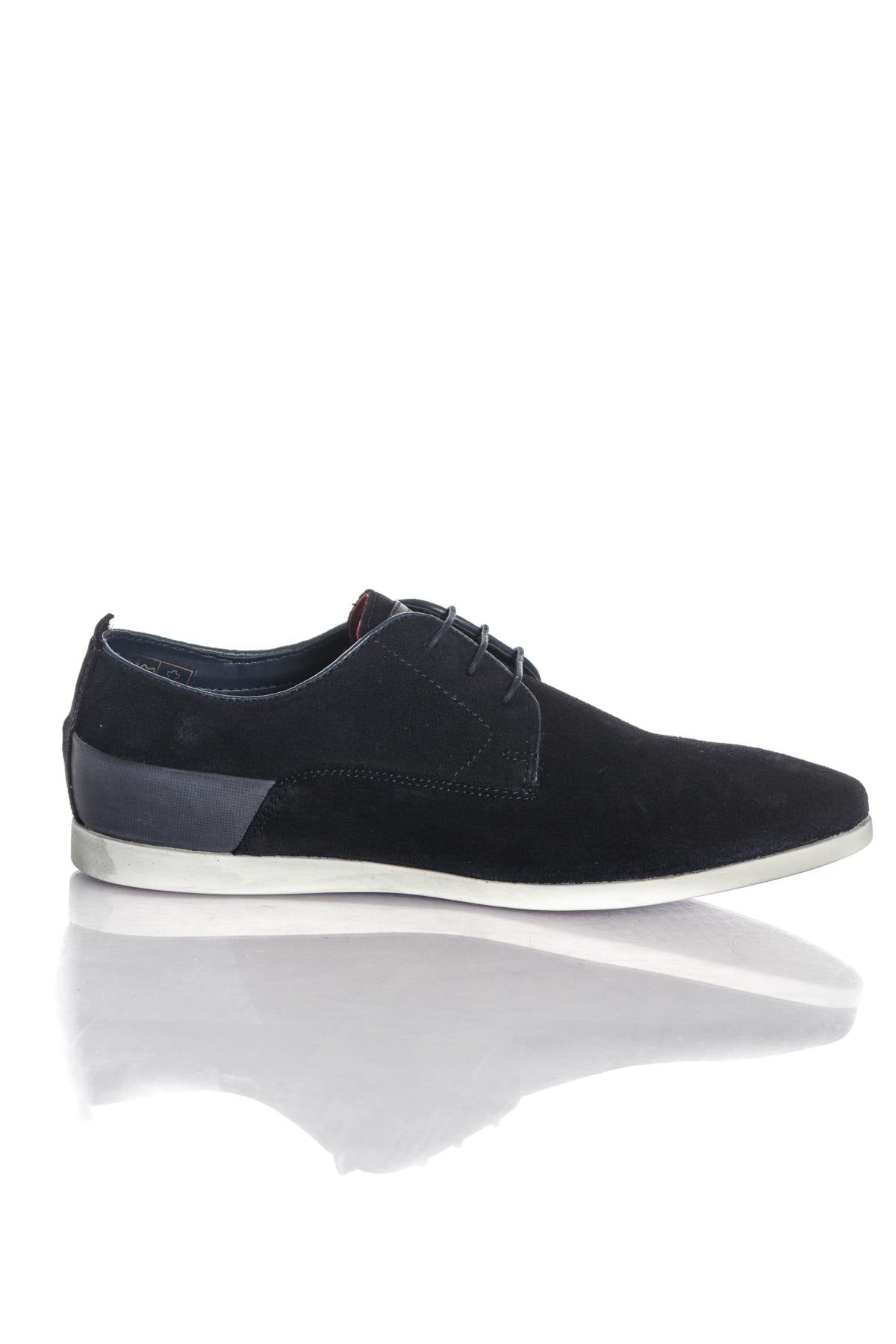Navy blue suede derbies - Image n°2