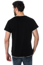 Antony Morato men's black t-shirt with striped pocket - Image n°3