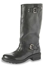 Women's black leather boots - Image n°1