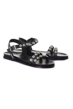 Leather sandal with rivets - Image n°1