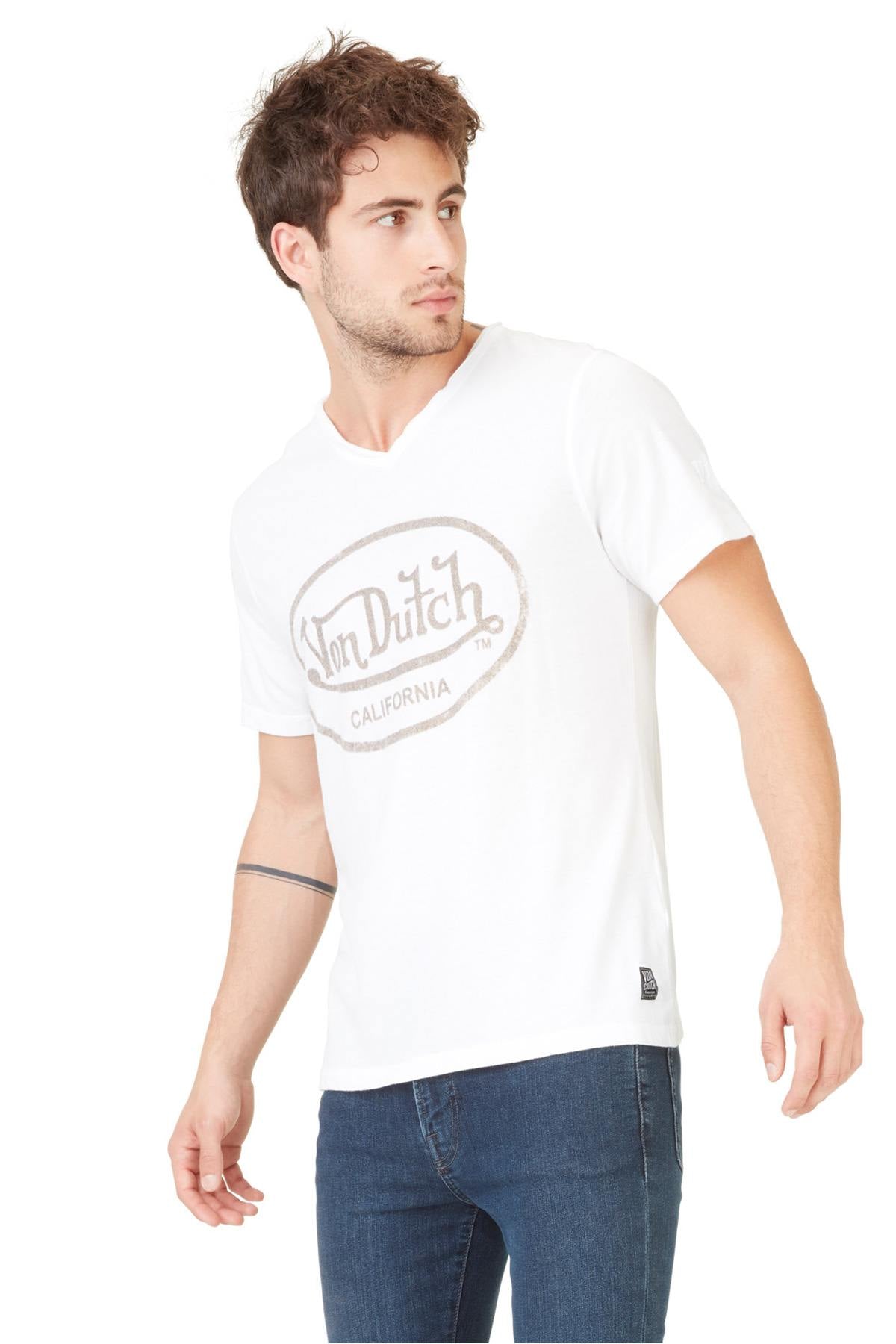 White V-neck t-shirt - Image n°4
