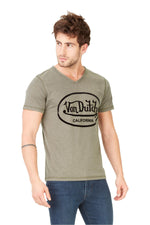 Khaki V-neck t-shirt - Image n°3