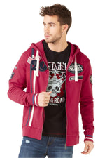 Red sweatshirt with hood - Image n°2