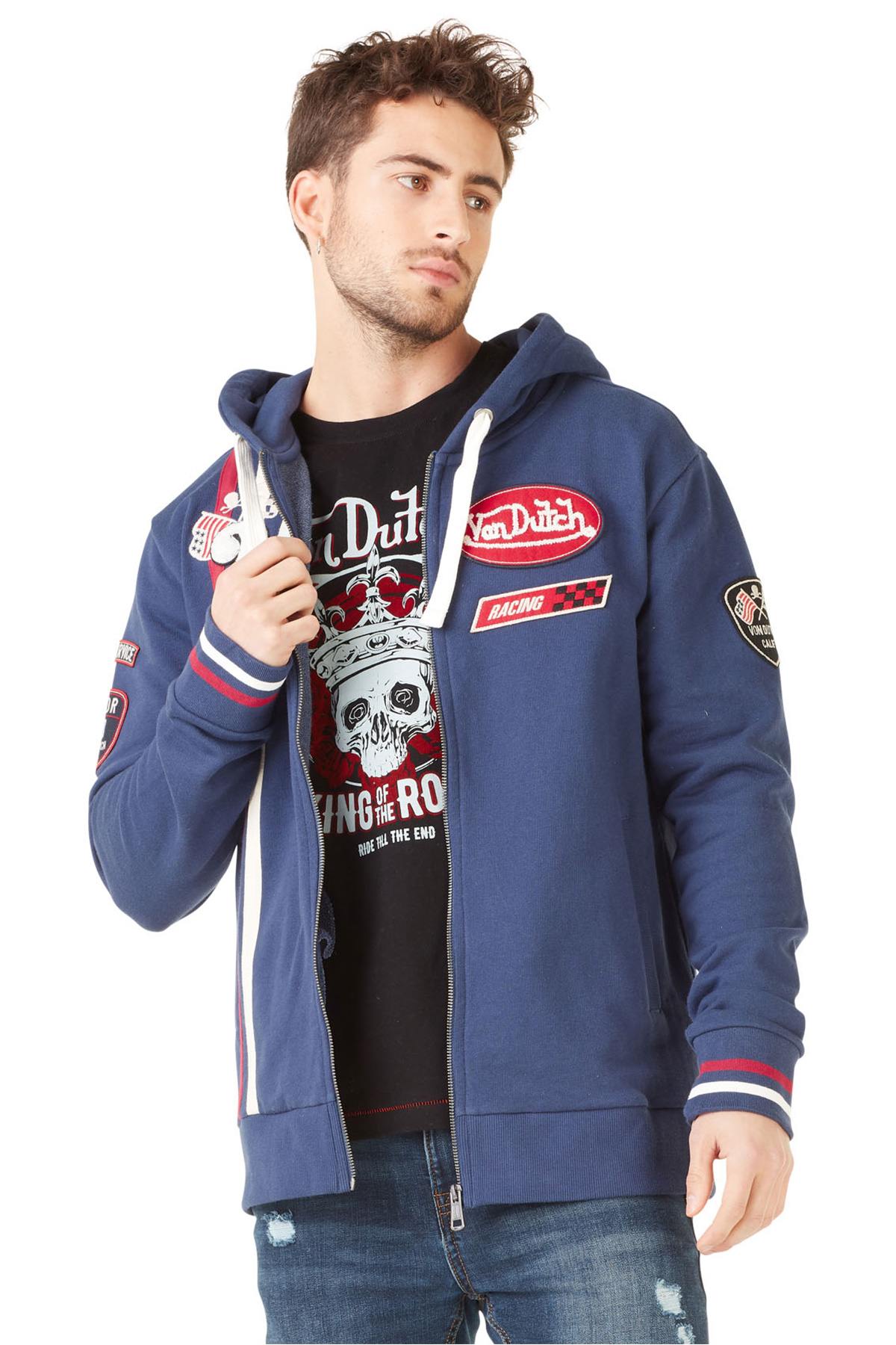 Dark blue sweatshirt with hood - Image n°2