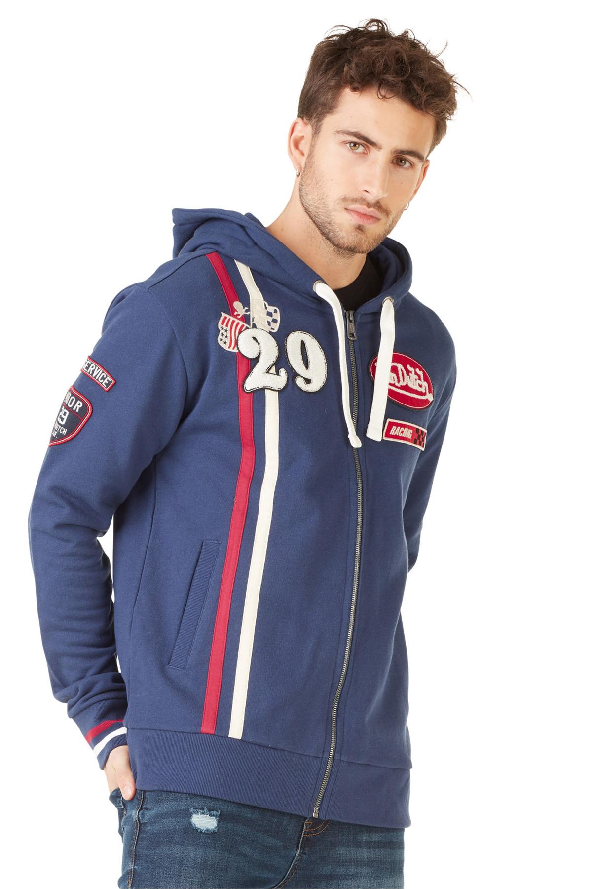 Dark blue sweatshirt with hood - Image n°6