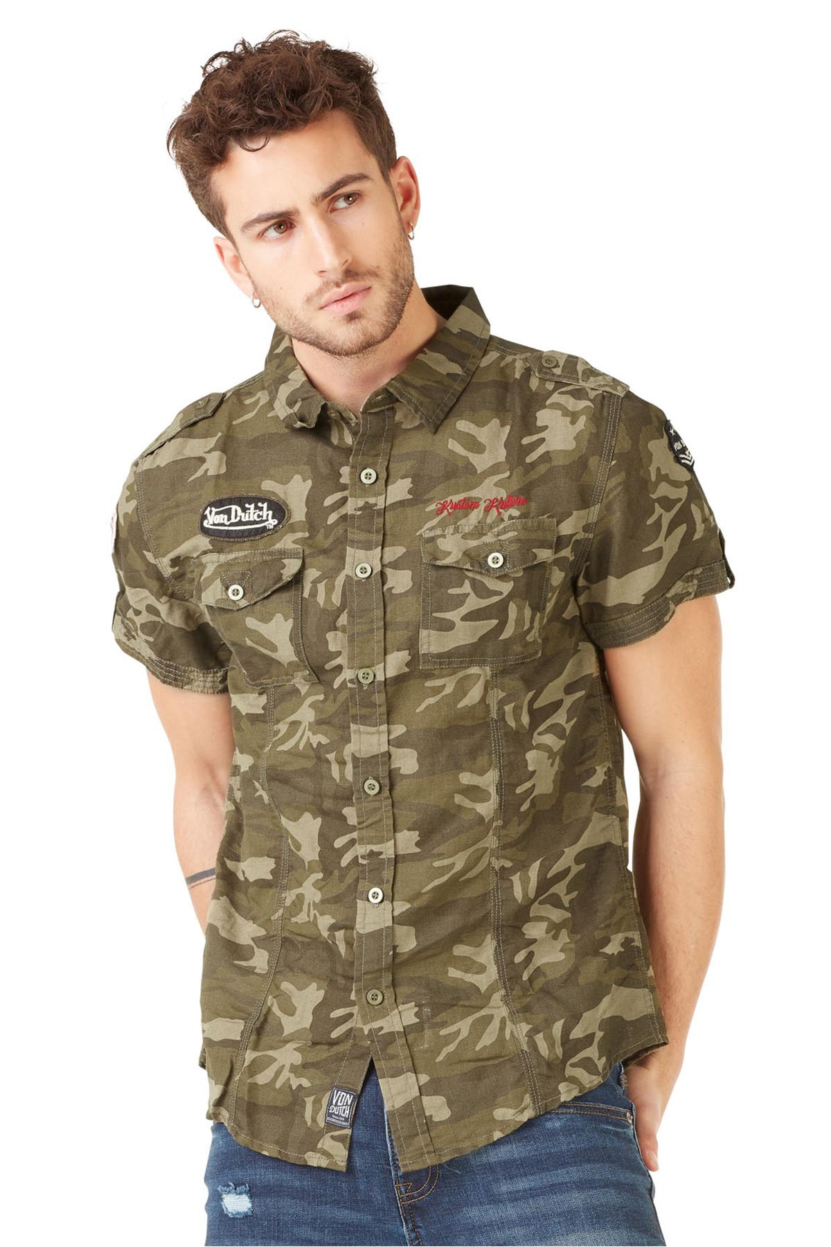 Short sleeve camouflage shirt - Image n°1