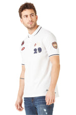 White short-sleeved polo shirt - Image n°1