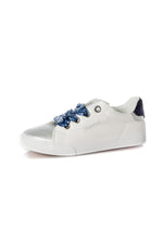 Women's white and navy sneakers - Image n°7