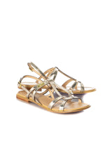 Women's gold flip flops - Image n°1
