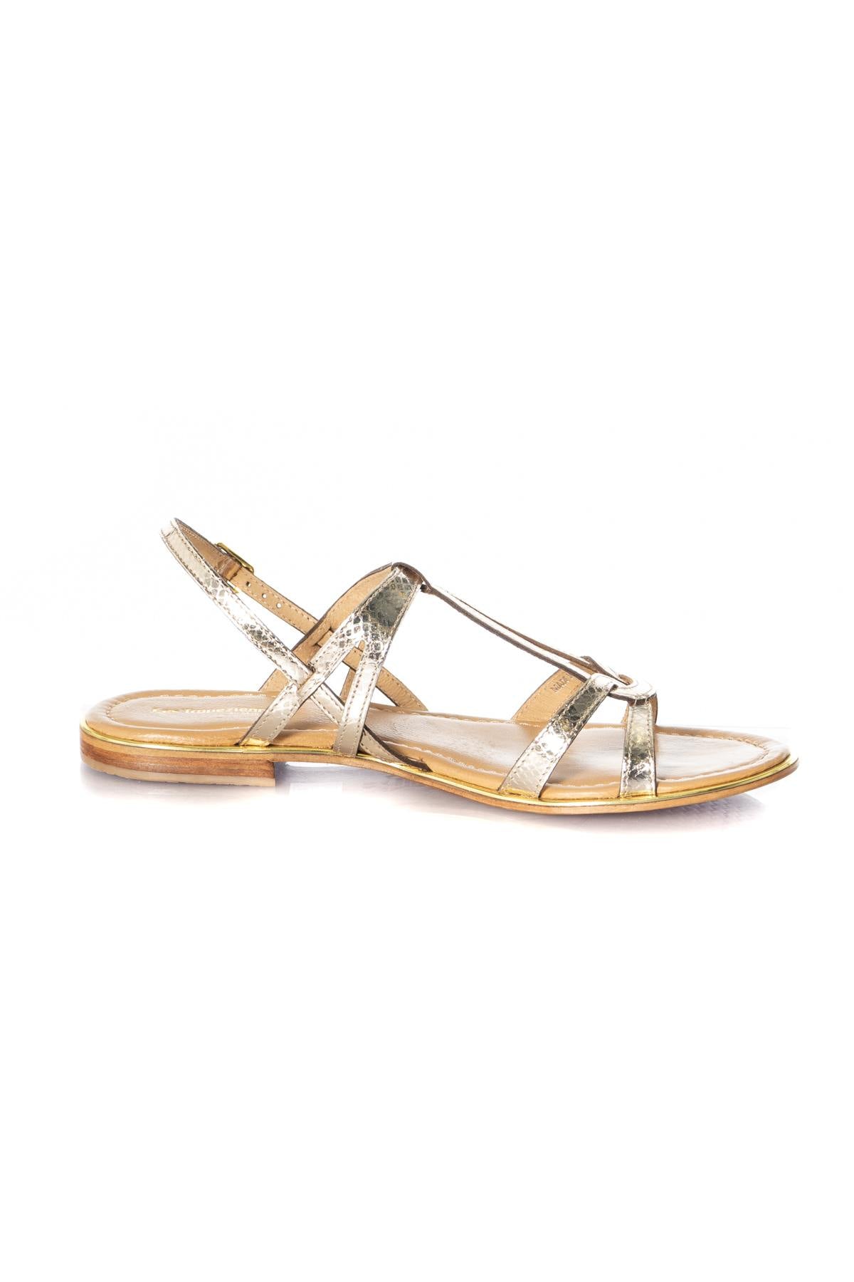 Women's gold flip flops - Image n°2