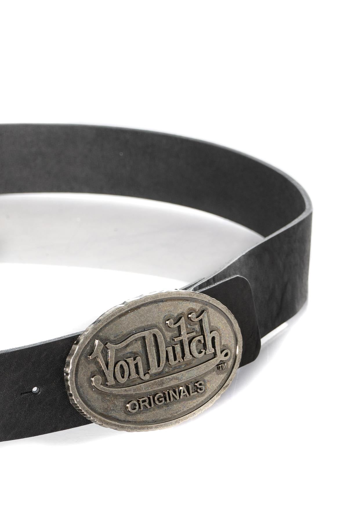 Men's black leather belt - Image n°2