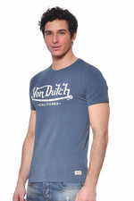 Men's blue t-shirt with chest logo - Image n°2