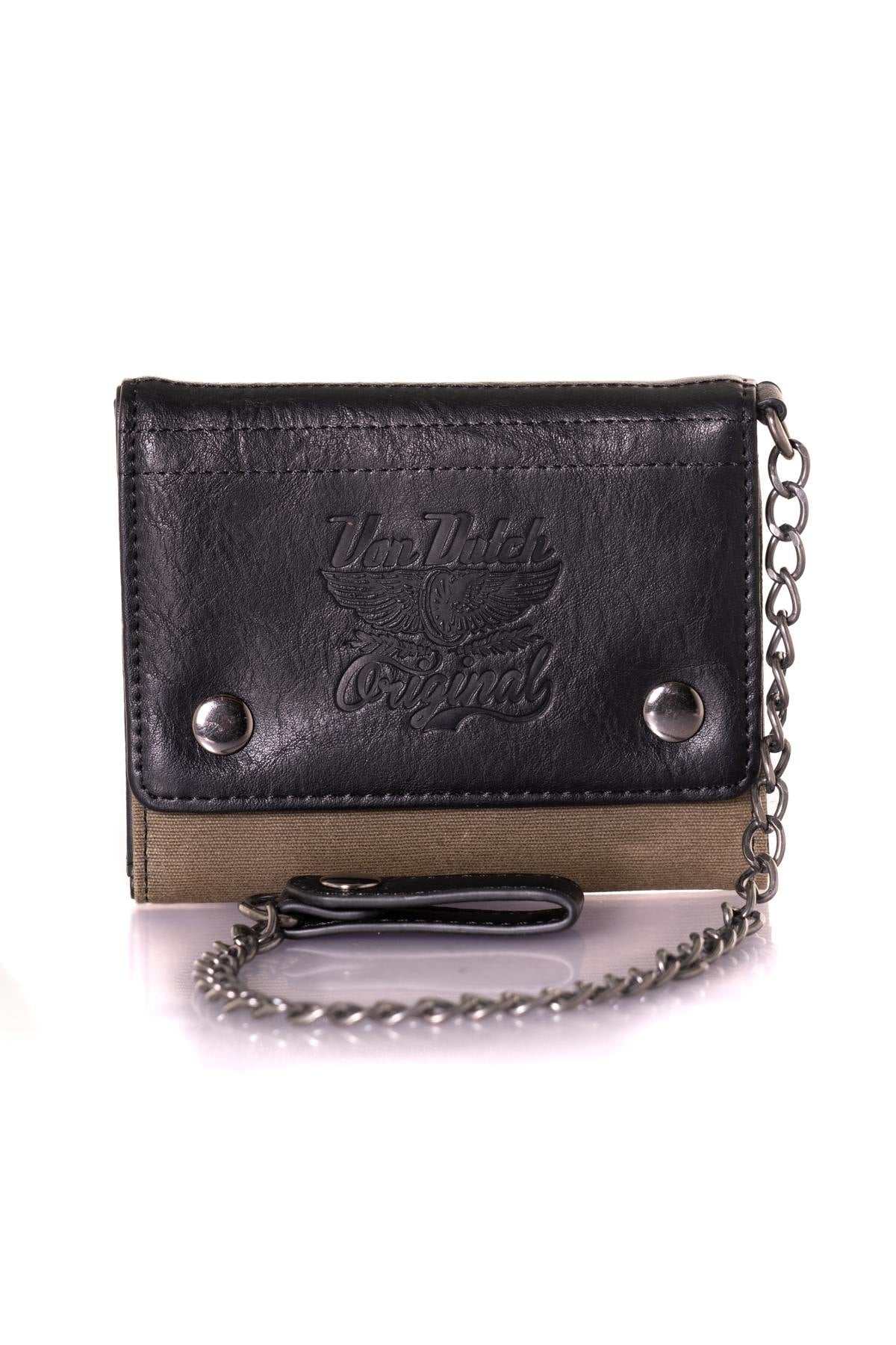 Black and khaki chain wallet - Image n°1